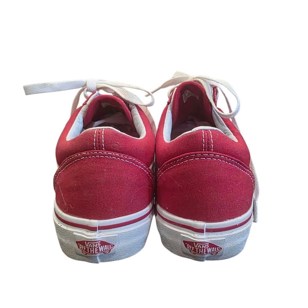 Vans Old Skool Red White Canvas Skate Shoes Sneakers Men's 7.5 Women's 9 - Picture 3 of 9